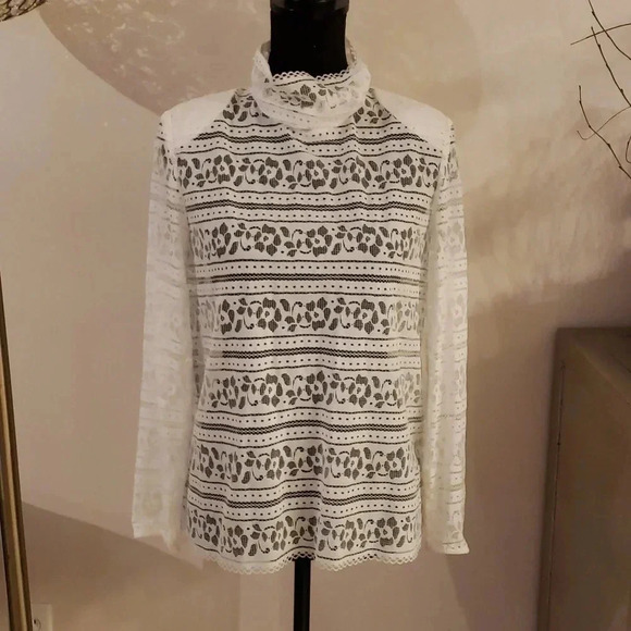 SANDRO Paris lace blouse size M - Picture 1 of 5